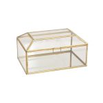 Storage box glass brass rectangular 15x10x hg 9cm