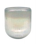 Vase and/or windlight transparant with rainbow lustre hg17,5 ø15cm