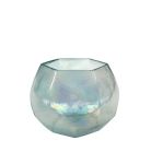 Waxinehouder glas bolvormig turquoise hg8 ø10cm