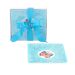 Bordje porselein vierkant Vlinder Zeeblauw aqua 12x12cm