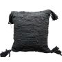 Cushion recycled leather black 45x45cm (double sided)