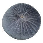 Cushion round 50 cm velvet Majolica blue with gold thread