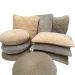 cushion velvet misty sage with gold yarn round 50cm