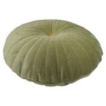 Cushion velvet sage green with gold thread round ø50cm