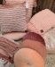 cushion velvet soft pink with gold thread round 50cm
