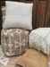 cushion white chenille natural jute woven 50x50cm