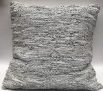 Cushion woven leather light grey 60x60cm