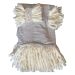 deken geweven grijs ivoorwit met stoere franjes 130x170cm