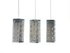 hanging lamp square shades silver finish with crystals granada set 3