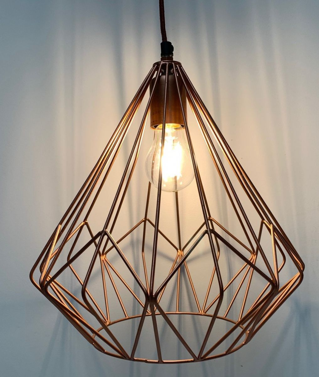 hanging lamp graphic design copper colour hg31 31cm