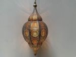 Hanging lamp oriental filigree metal whitewash gold hg 48 ø 22 cm