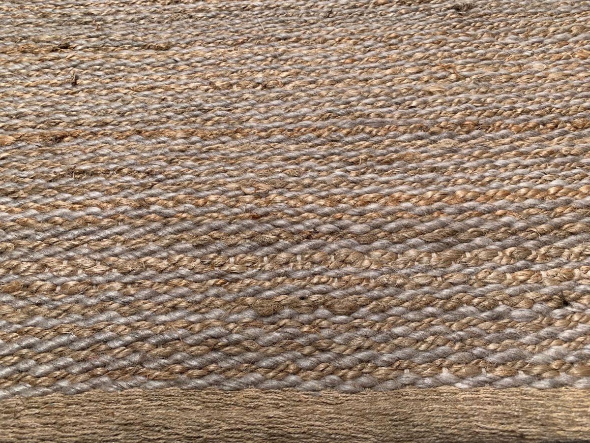 vloerkleed geweven jute wol beige naturel 250x350cm