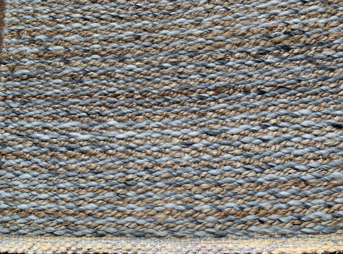 vloerkleed geweven jute wol grijs naturel 160x230cm