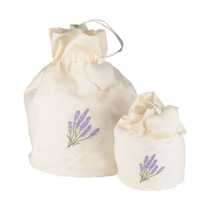 lavender linen bag wembroidery small