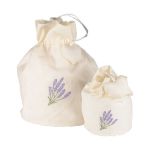 Lavender Linen Bag w/Embroidery Small