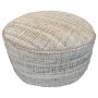 Lounge poef naturel geweven panja jute ø 60 hg 30 cm