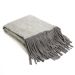 plaid light grey with suedine fringes 130x170cm
