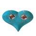 Plate porcelain heart Butterfly sea blue aqua 19.5x13.5cm