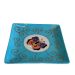 Plate porcelain square Butterfly Sea blue aqua 12x12cm