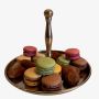 Plateau handvat metaal koper tint patisserie bonbons ø 20 hg Plateau handvat metaal koper tint patisserie bonbons ø 20 hg
