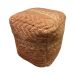 Poef jute terra chenille 40x40xh40cm