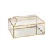 presentation box rectangular bottom mirror glass and brass 20x125x11cm