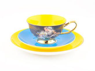 royal ladies yellow cupsaucerplate