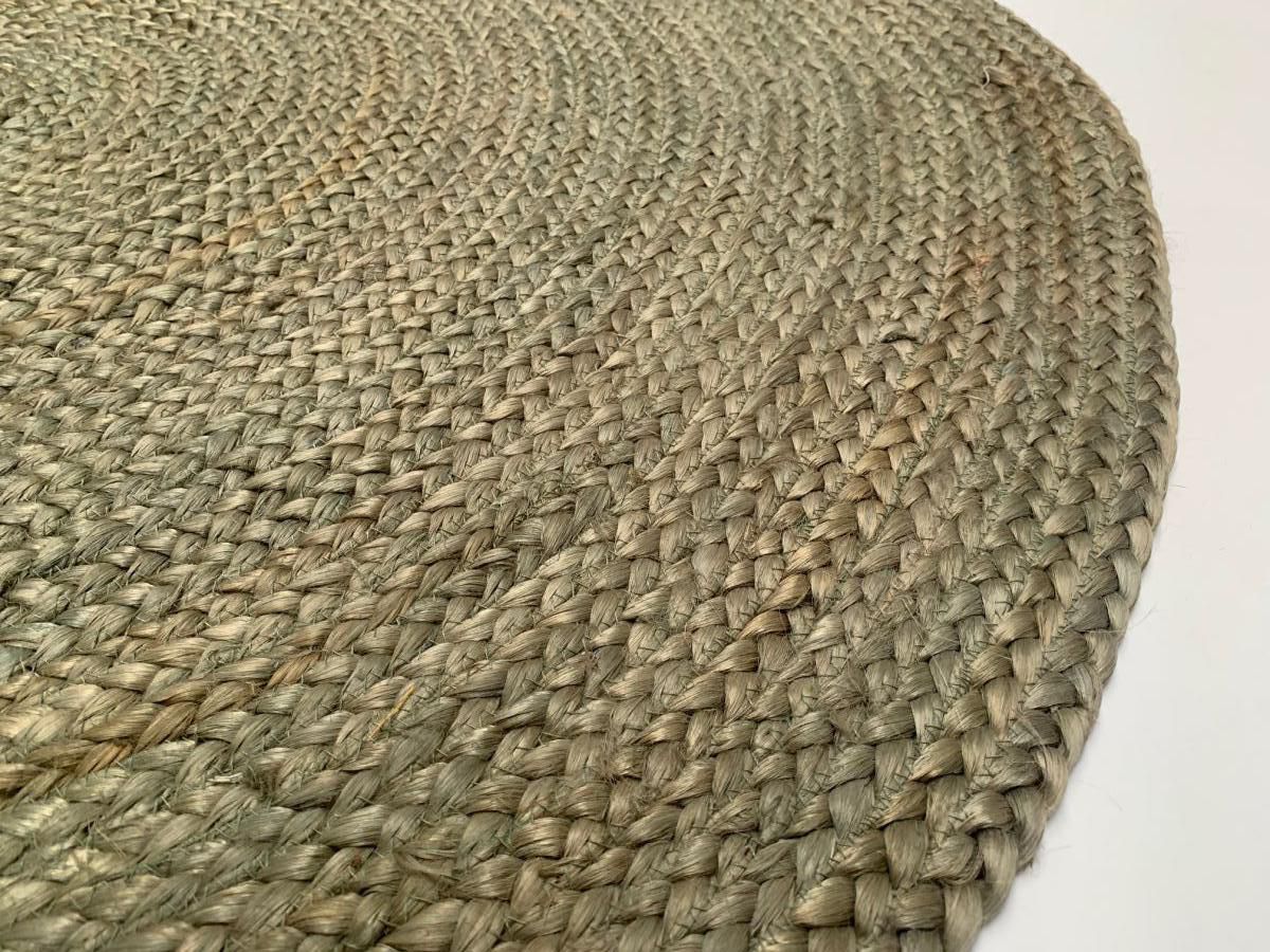 rug braided jute round 200cm olive green