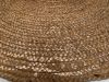 rug braided natural jute round print rose gold 120cm