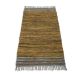 rug handwoven of recycled cognac brown leather and jute 80x140cm