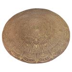Rug jute braided round gold lotus print Mandala ø 120 cm Rug jute braided round gold lotus print Mandala ø 120 cm