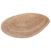Rug oval braided jute natural 80x120cm