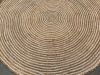 rug round 150cm braided concentric burlap natural and offwhite
