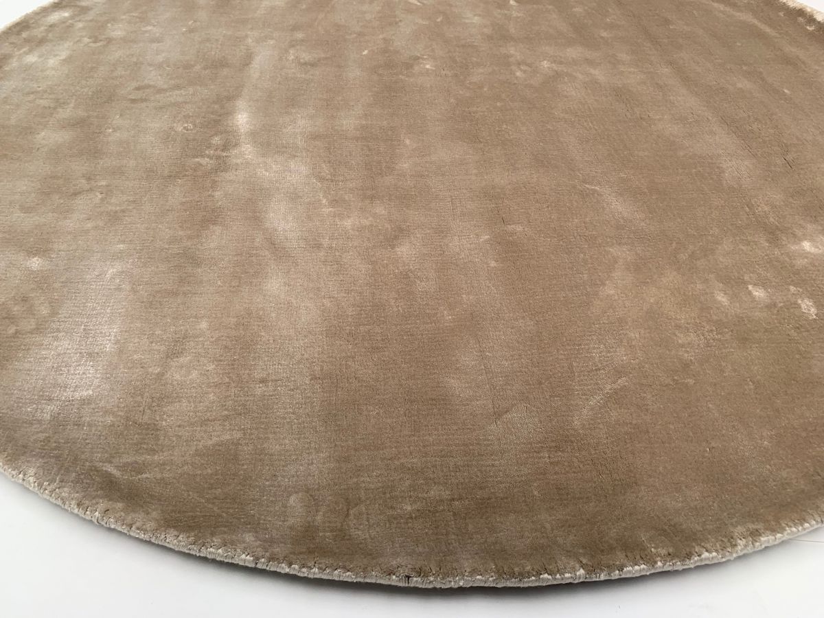 rug tencel beige round 150 cm