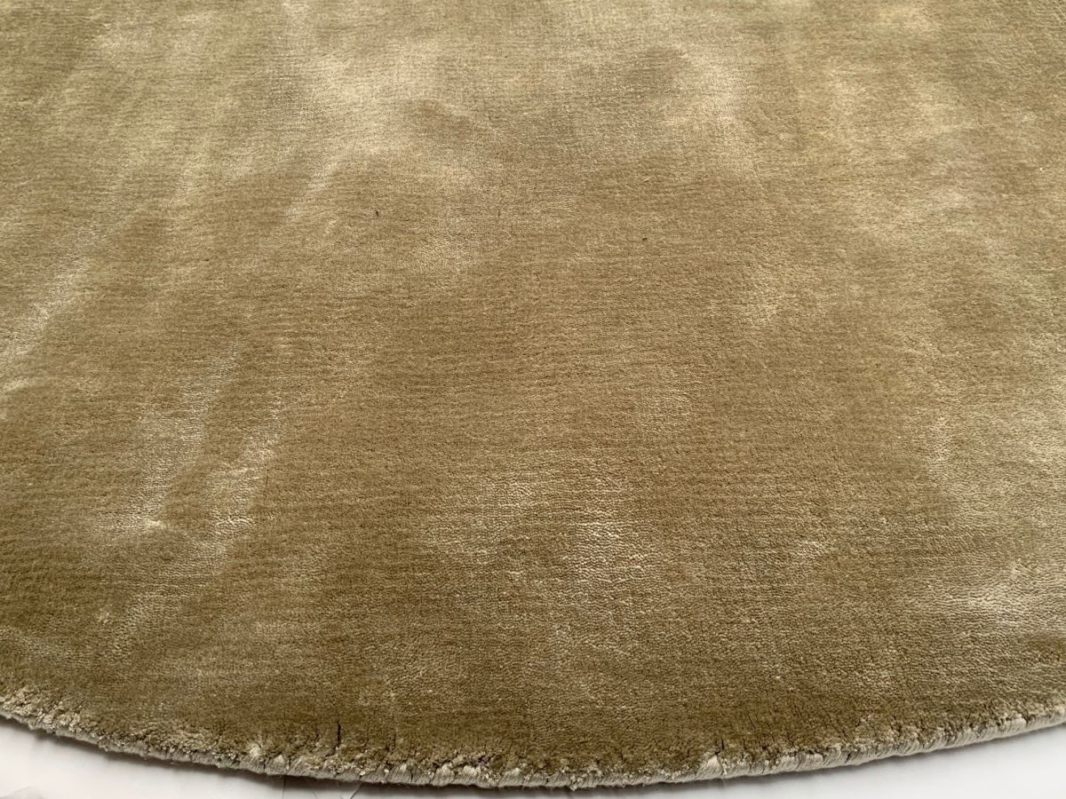 rug tencel sage green round 150cm