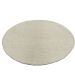 Rug woven bouclé wool cotton ivory round 150 cm