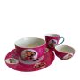 Tableware porcelain fuchsia pink plate bowl small and mug gift set Tableware porcelain fuchsia pink plate bowl small and mug gift set
