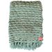throw chenille green with fringes 130x170cm