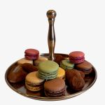 Tray w/handle metal copper shade for pastry cutlery chocolates ø 20 hg 15 cm