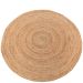 Vloerkleed gevlochten jute naturel rond 150cm