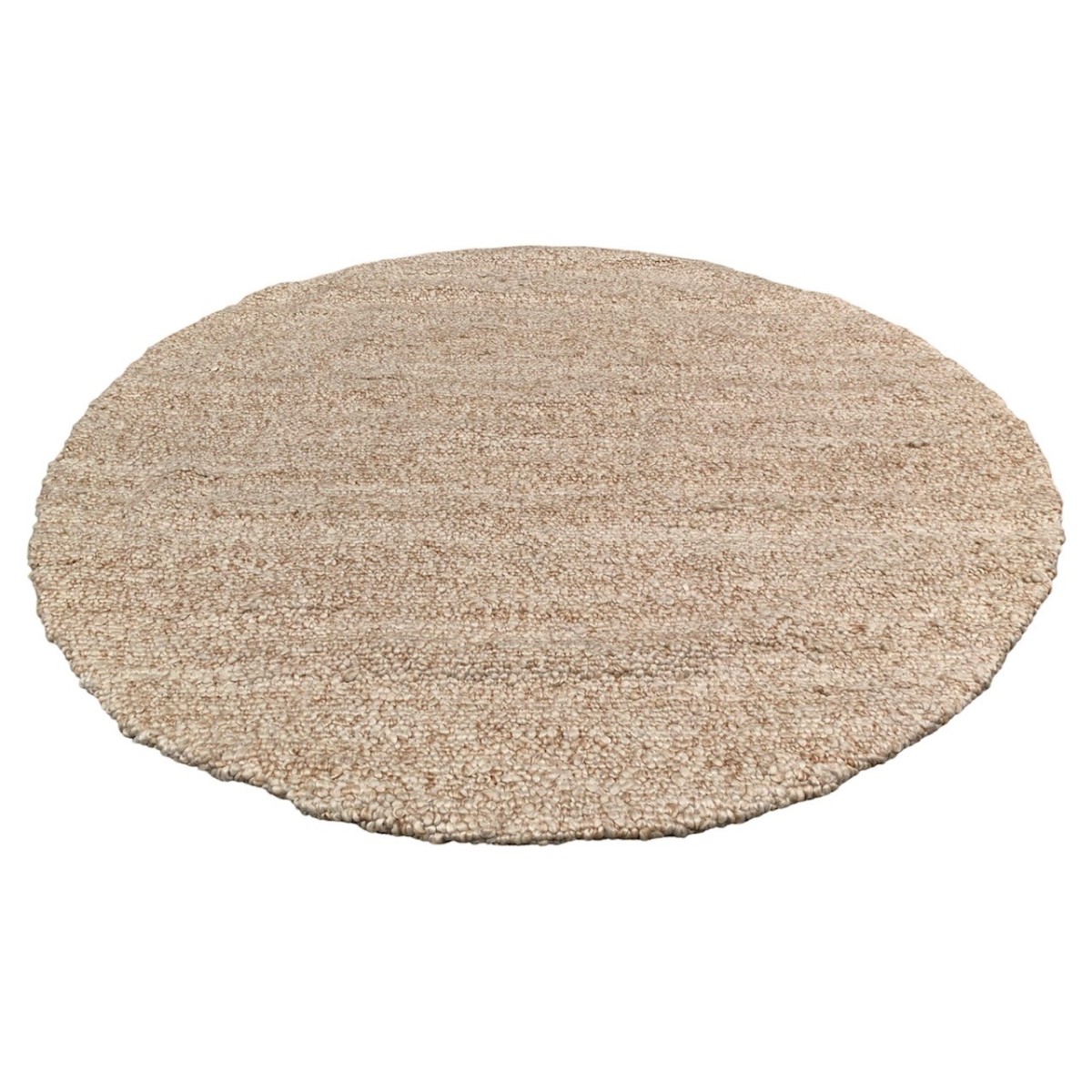 Vloerkleed bouclé wol katoen beige rond 250cm Vloerkleed bouclé wol katoen beige rond 250cm