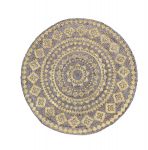 Vloerkleed jute goud print mandala ø150cm