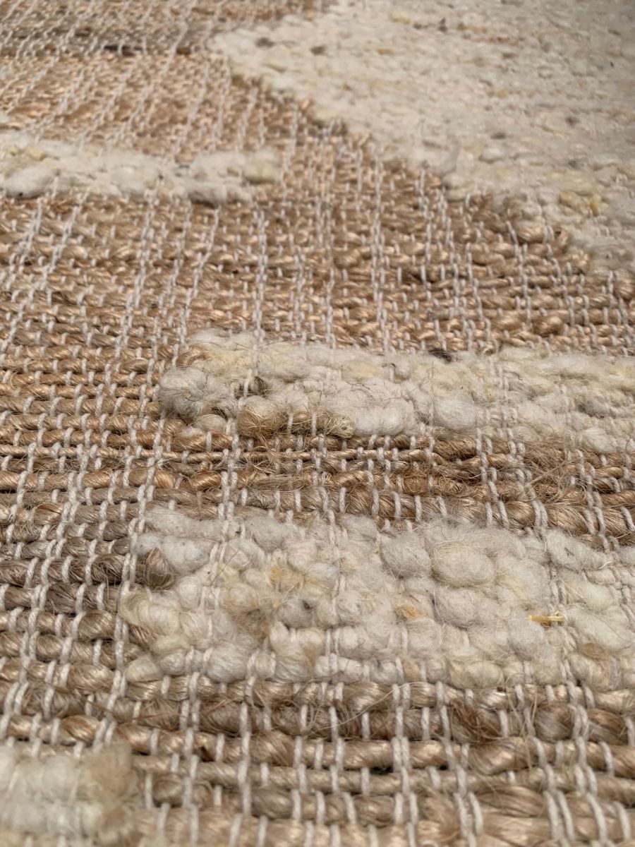 vloerkleed jute nieuwzeeland wol panja geweven 200x300cm