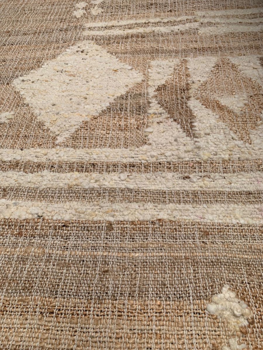 vloerkleed jute nieuwzeeland wol panja geweven 200x300cm