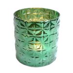 Waxine holder glass green 16x15 cm